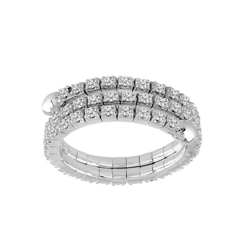 iDD Flexie Diamond Triple Wrap Flexible Ring in White Gold
