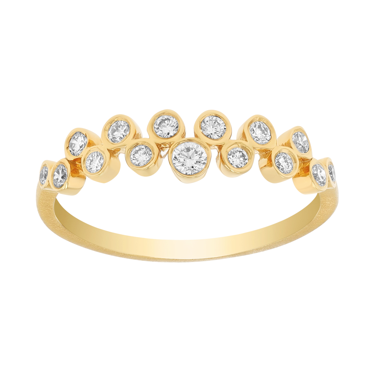 Marika Bezel Set Diamond 2 Row Ring in Yellow Gold