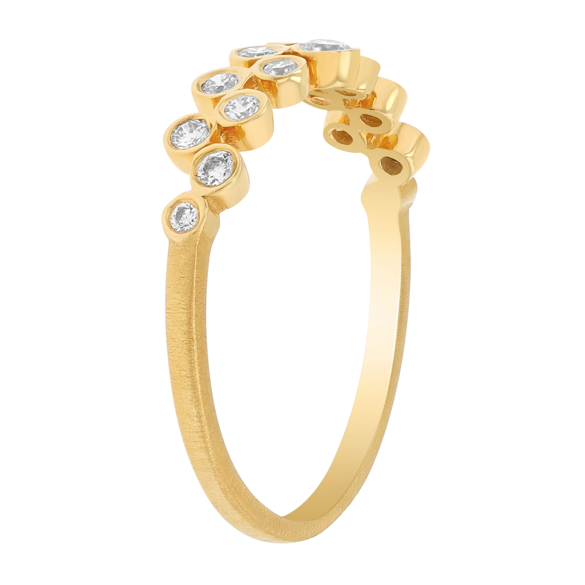 Marika Bezel Set Diamond 2 Row Ring in Yellow Gold