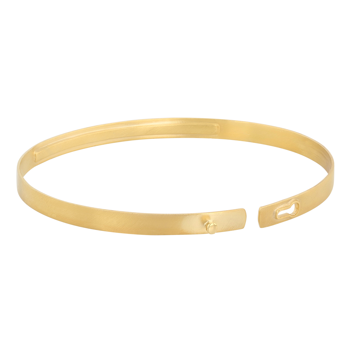 Marika Diamond Line Flat Bangle Bracelet in Yellow Gold