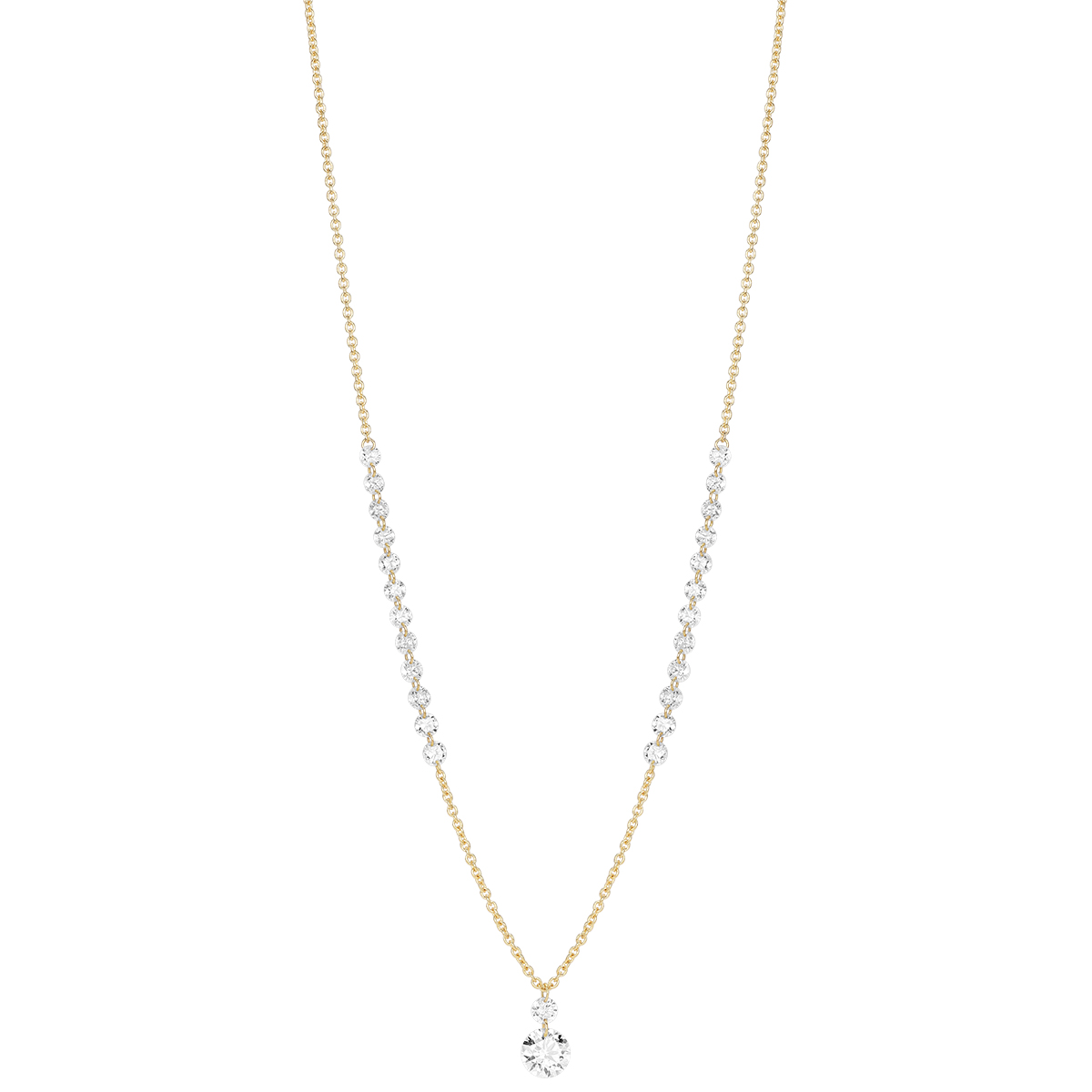 TARA Pearls Round Diamond Pendant & Chain Necklace in Yellow Gold, 18