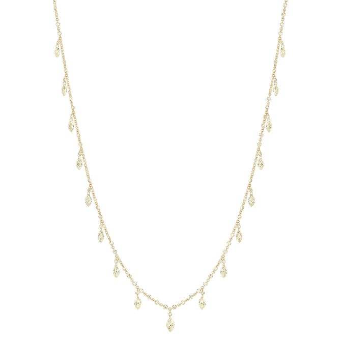 TARA Pearls Marquise Diamond Dangle Station Necklace in Yellow Gold, 18"