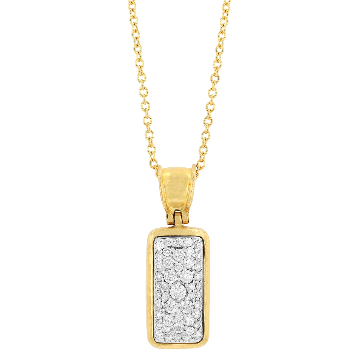 Gurhan Diamond Pavé Rectangle Pendant in Two Tone, 18