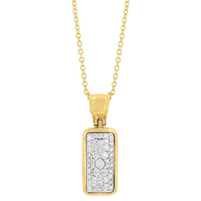 Gurhan Diamond Pavé Rectangle Pendant in Two Tone, 18"