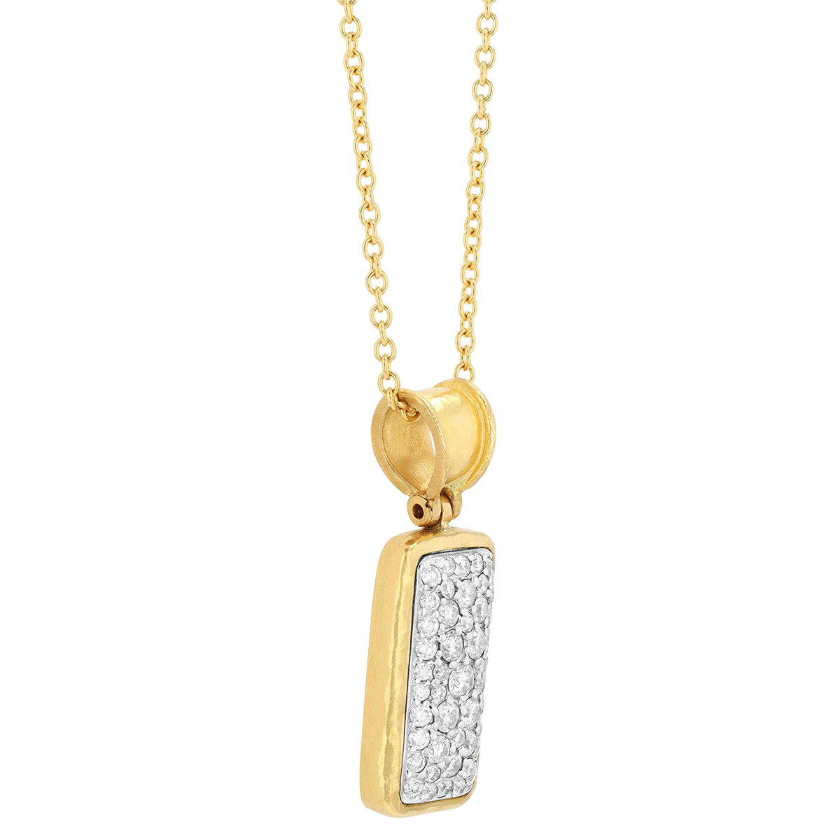 Gurhan Diamond Pavé Rectangle Pendant in Two Tone, 18