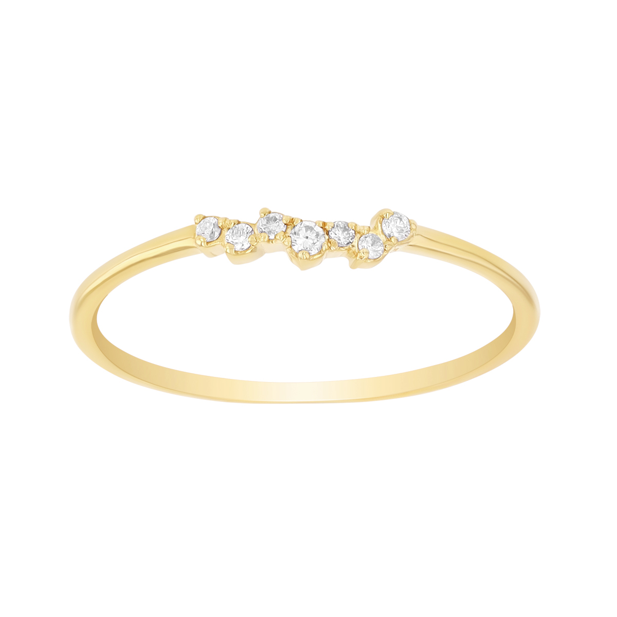 Diamond Cluster Stacking Ring in Yellow Gold