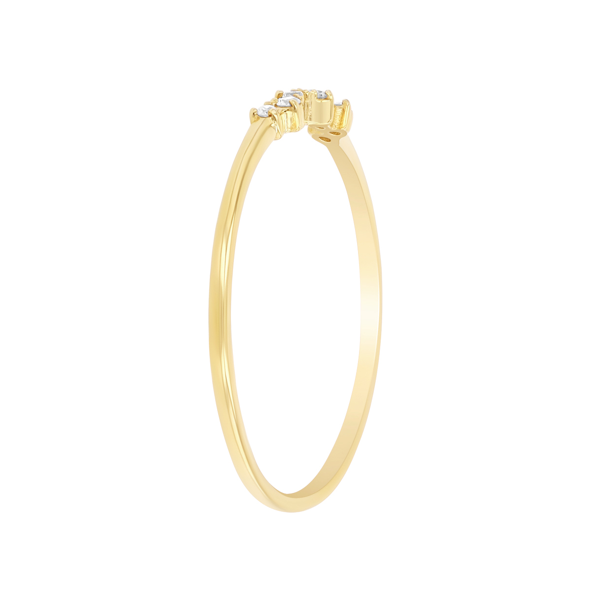 Diamond Cluster Stacking Ring in Yellow Gold