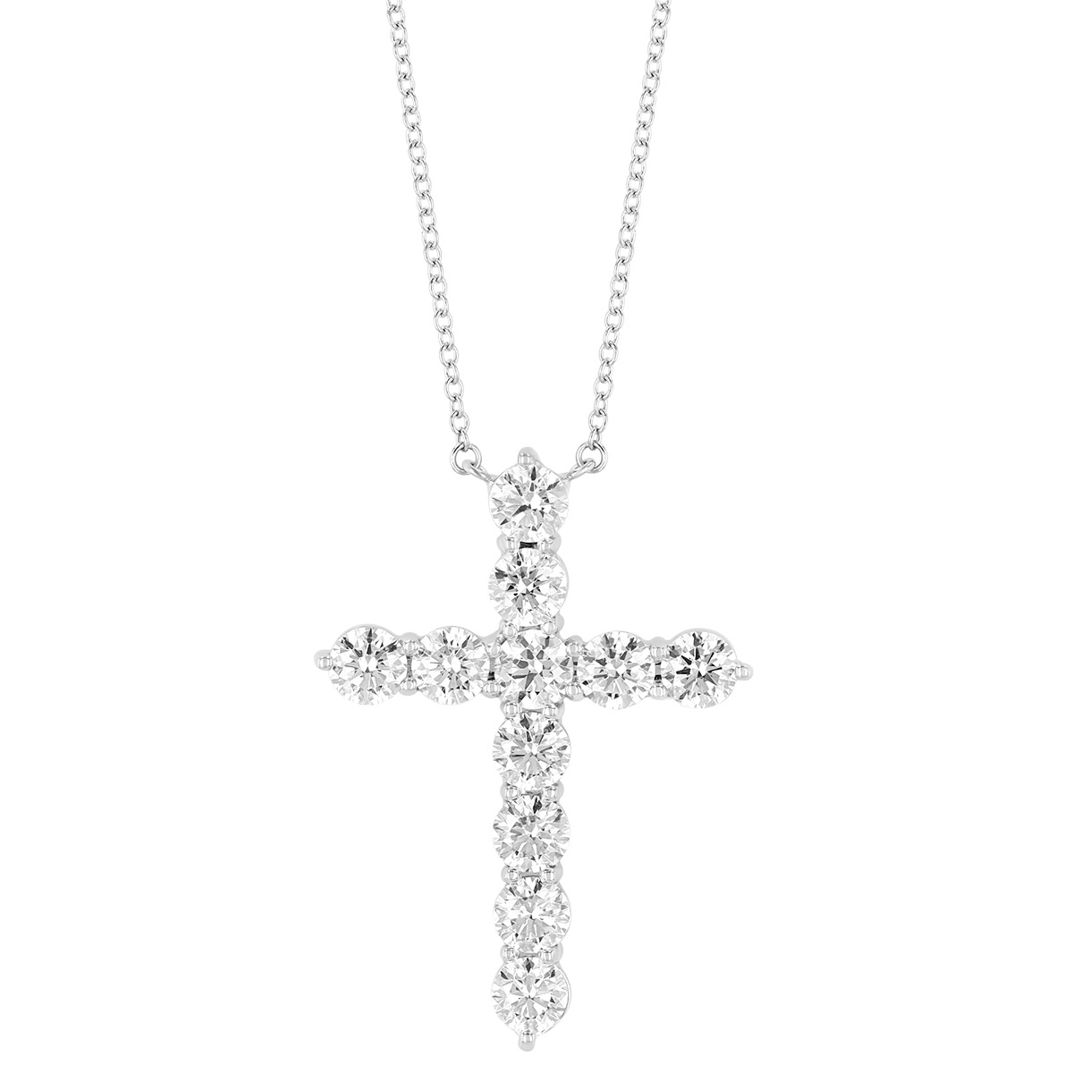 Kwiat Diamond Cross Pendant in Platinum, 16