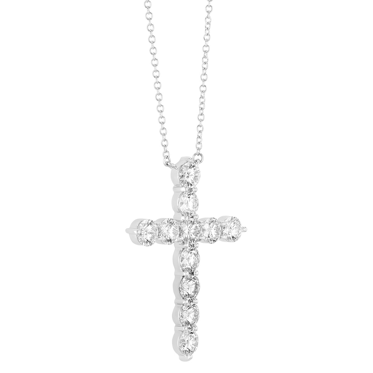 Kwiat Diamond Cross Pendant in Platinum, 16