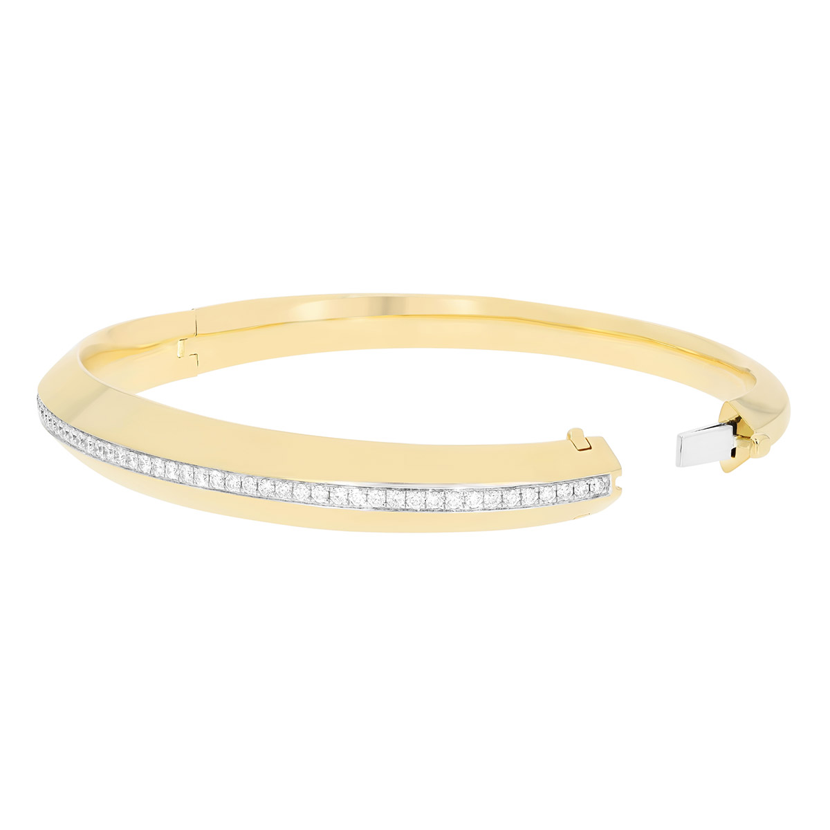 Kwiat Orbit Diamond Line Bangle Bracelet in Two Tone, 7