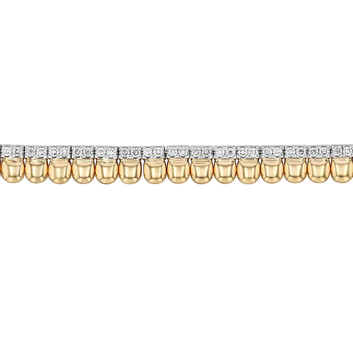 Kwiat Sirena Diamond & Yellow Gold Bead Bracelet in Two Tone, 7