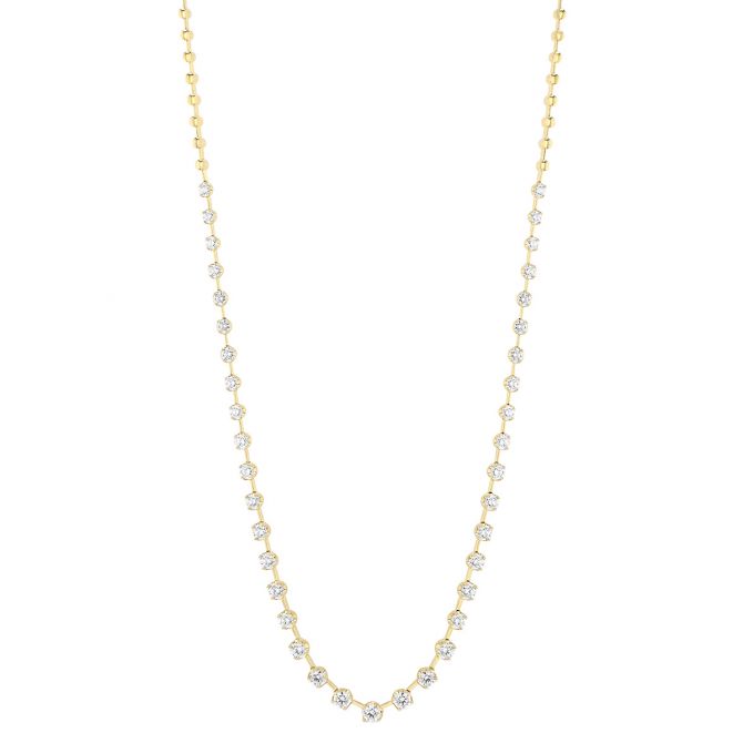 Kwiat Starry Night Graduated Diamond Tennis & Beaded Necklace in Yellow Gold, 16"