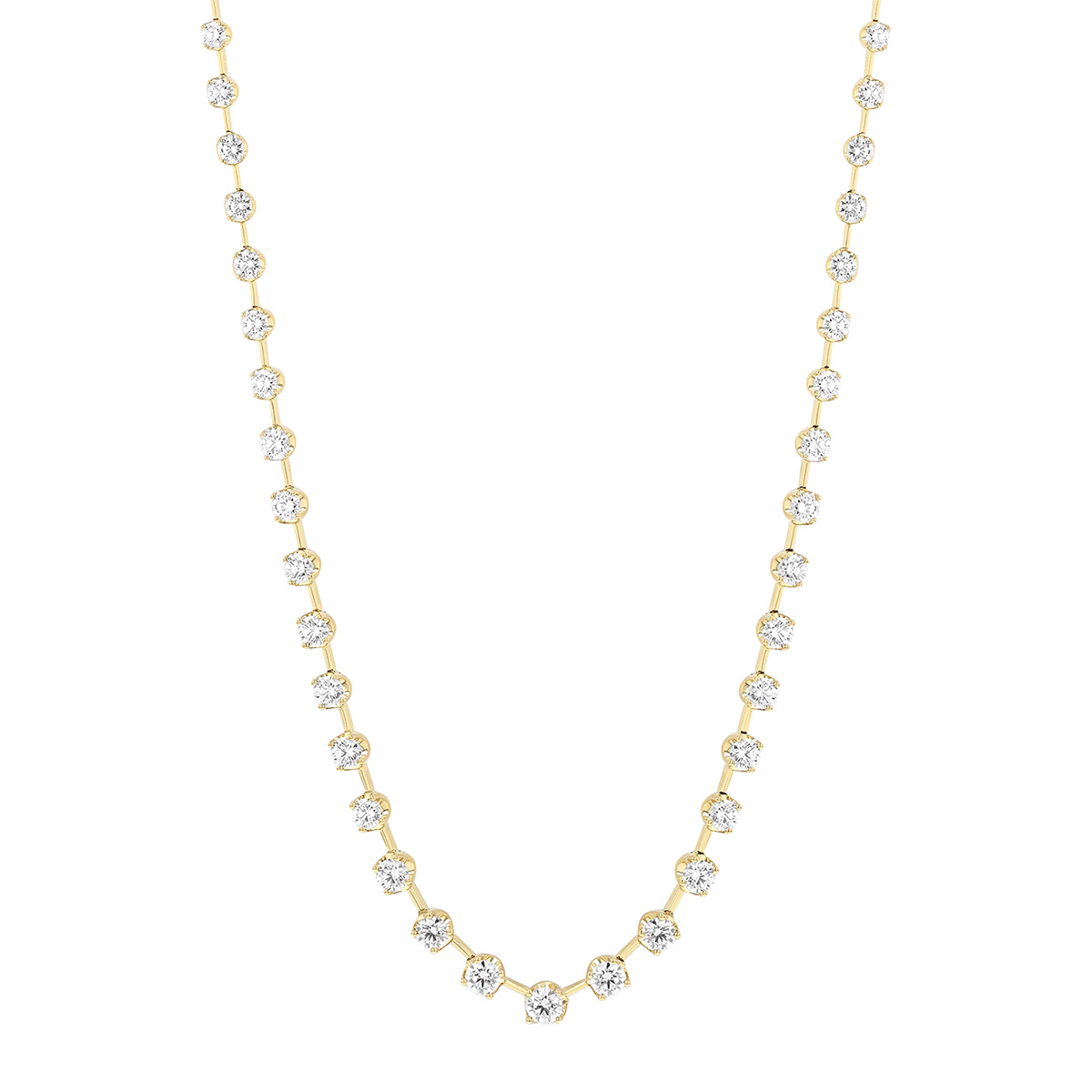 Kwiat Starry Night Graduated Diamond Tennis & Beaded Necklace in Yellow Gold, 16