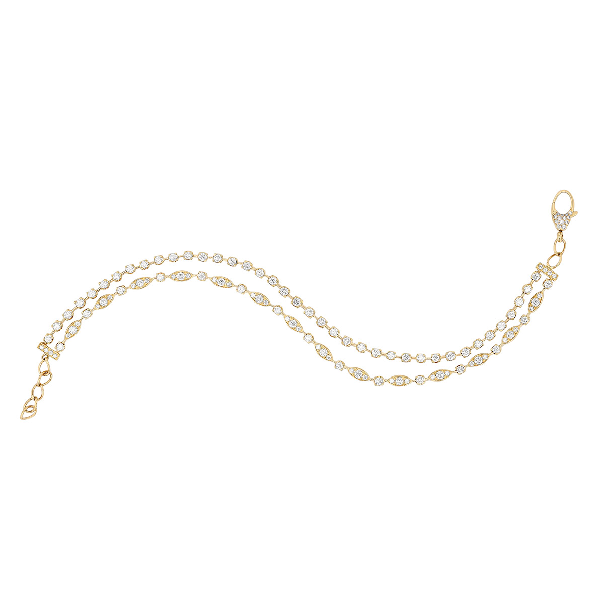 Kwiat Starry Night Diamond Double Strand Bracelet in Yellow Gold, 7