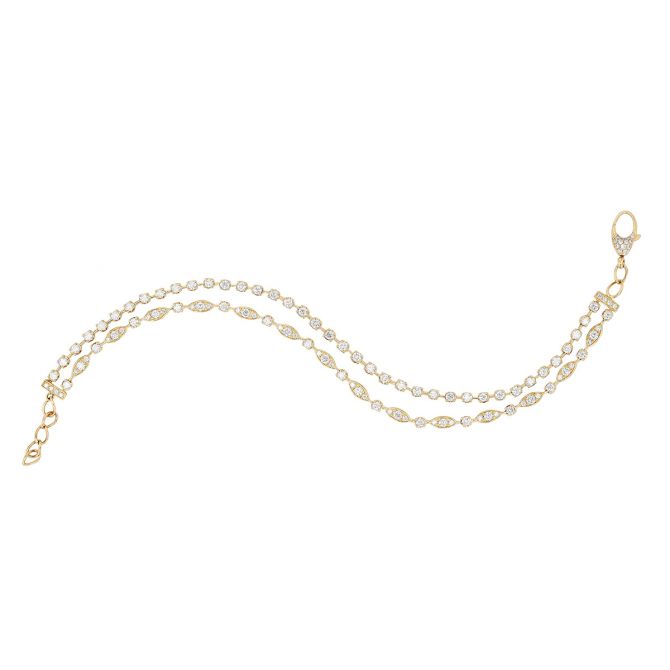 Kwiat Starry Night Diamond Double Strand Bracelet in Yellow Gold, 7"