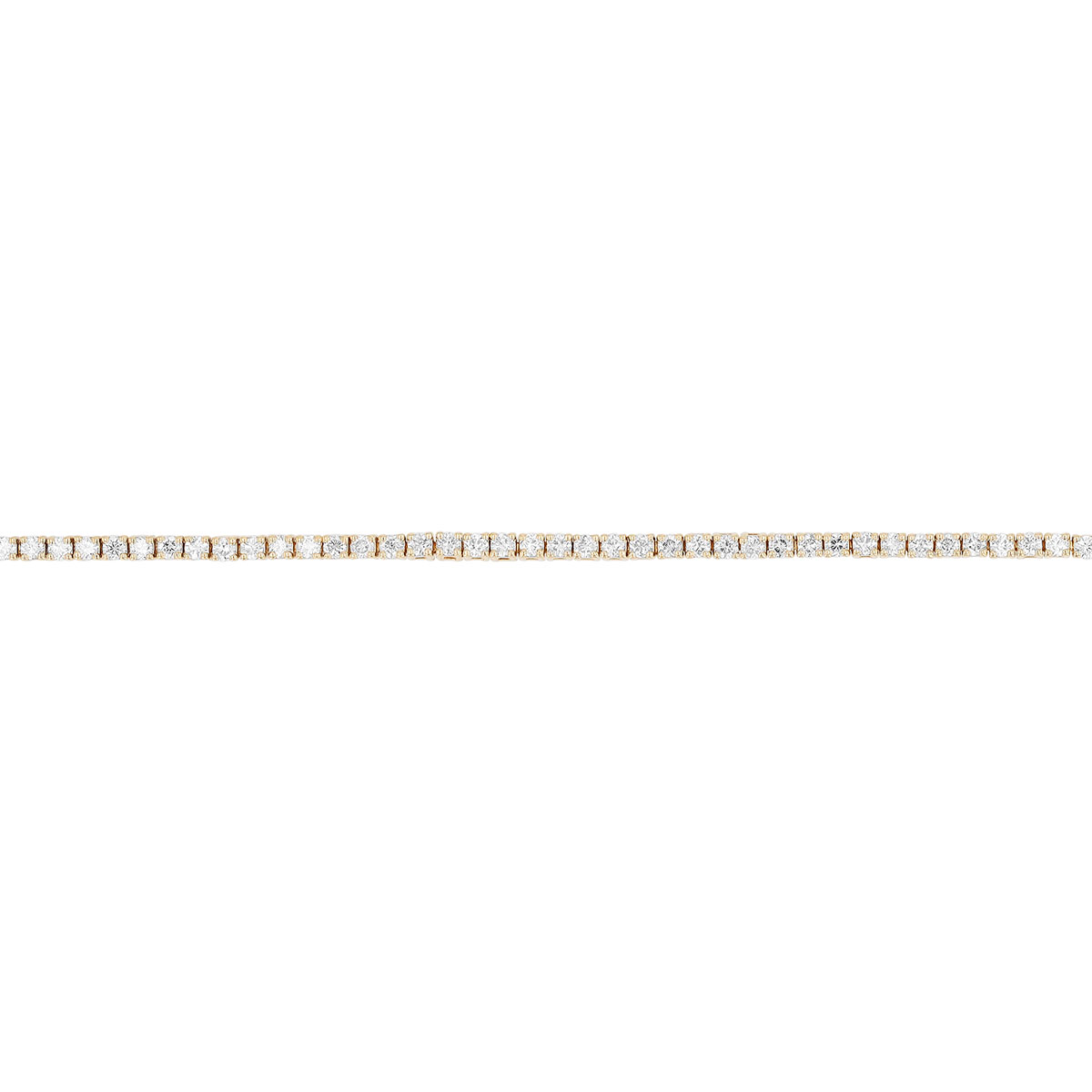 Round Diamond 4 Prong Tennis Bracelet in Yellow Gold, 7
