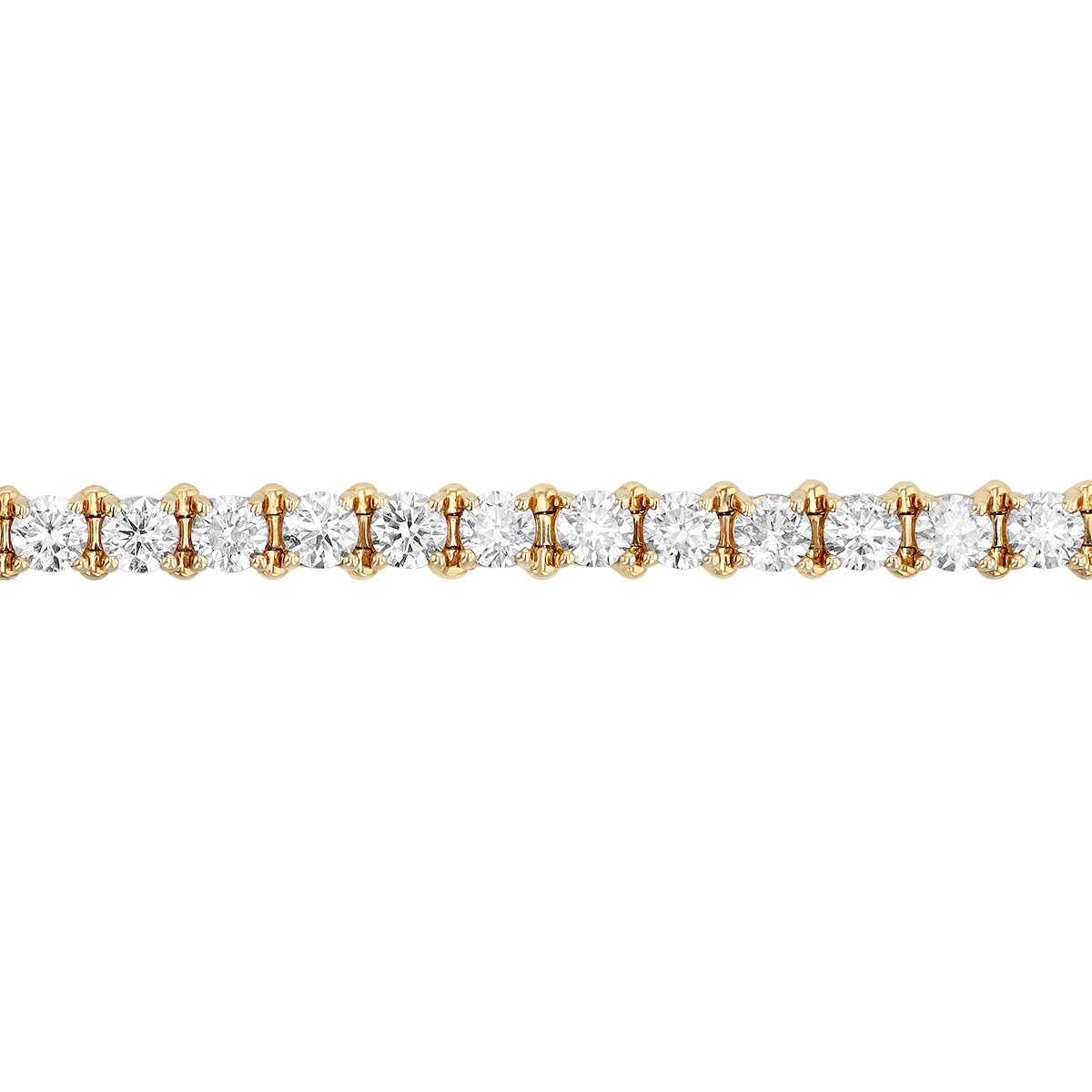 Round Diamond 4 Prong Tennis Bracelet in Yellow Gold, 7