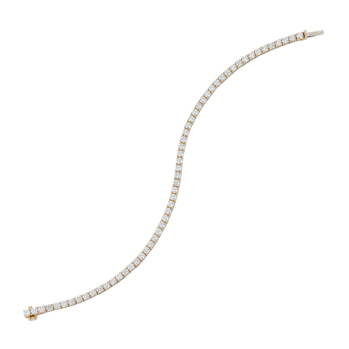 Round Lab-Grown Diamond 4 Prong Tennis Bracelet in Yellow Gold