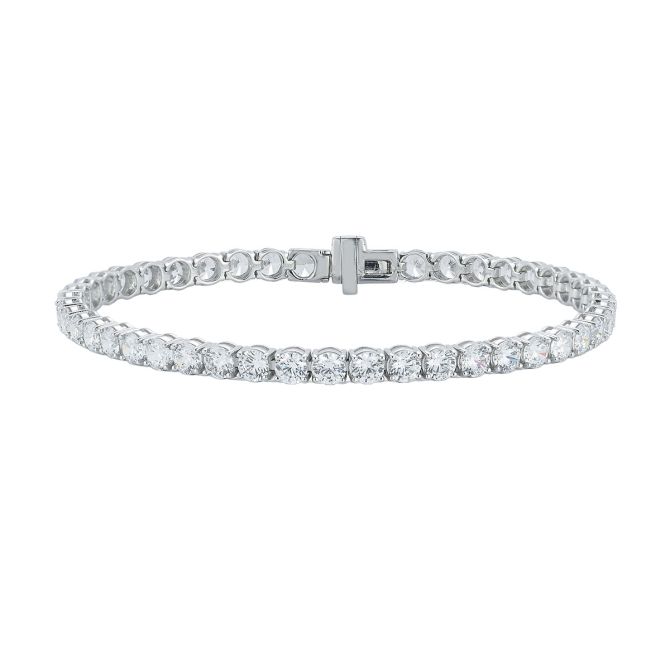 Round Lab-Grown Diamond 4 Prong Tennis Bracelet in White Gold