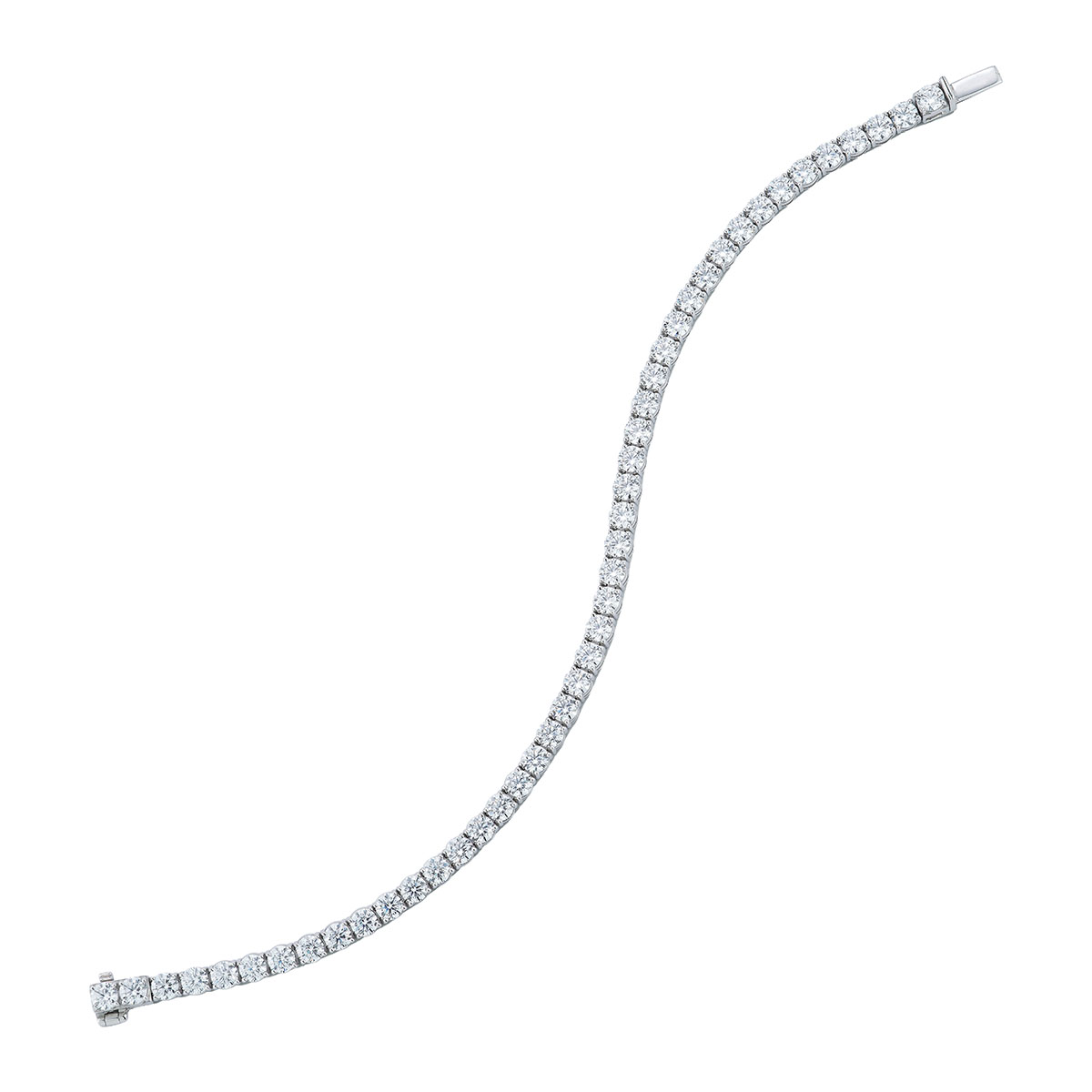 Round Lab-Grown Diamond 4 Prong Tennis Bracelet in White Gold