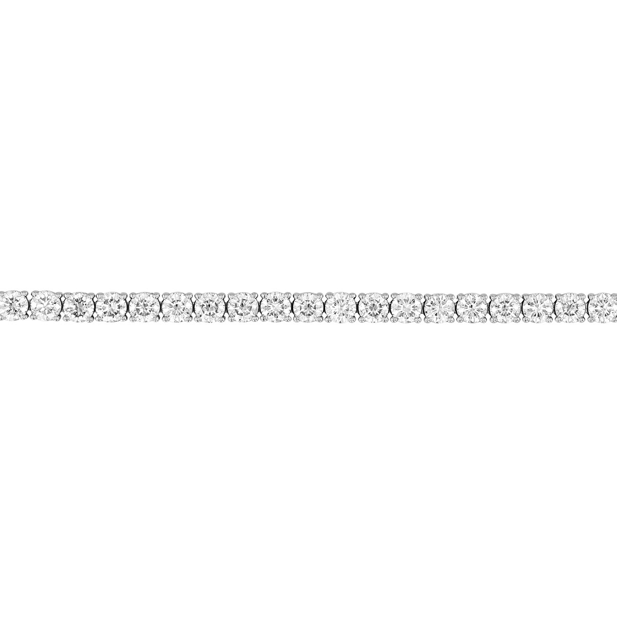 TARA Pearls Round Diamond 4 Prong Tennis Bracelet in White Gold, 7