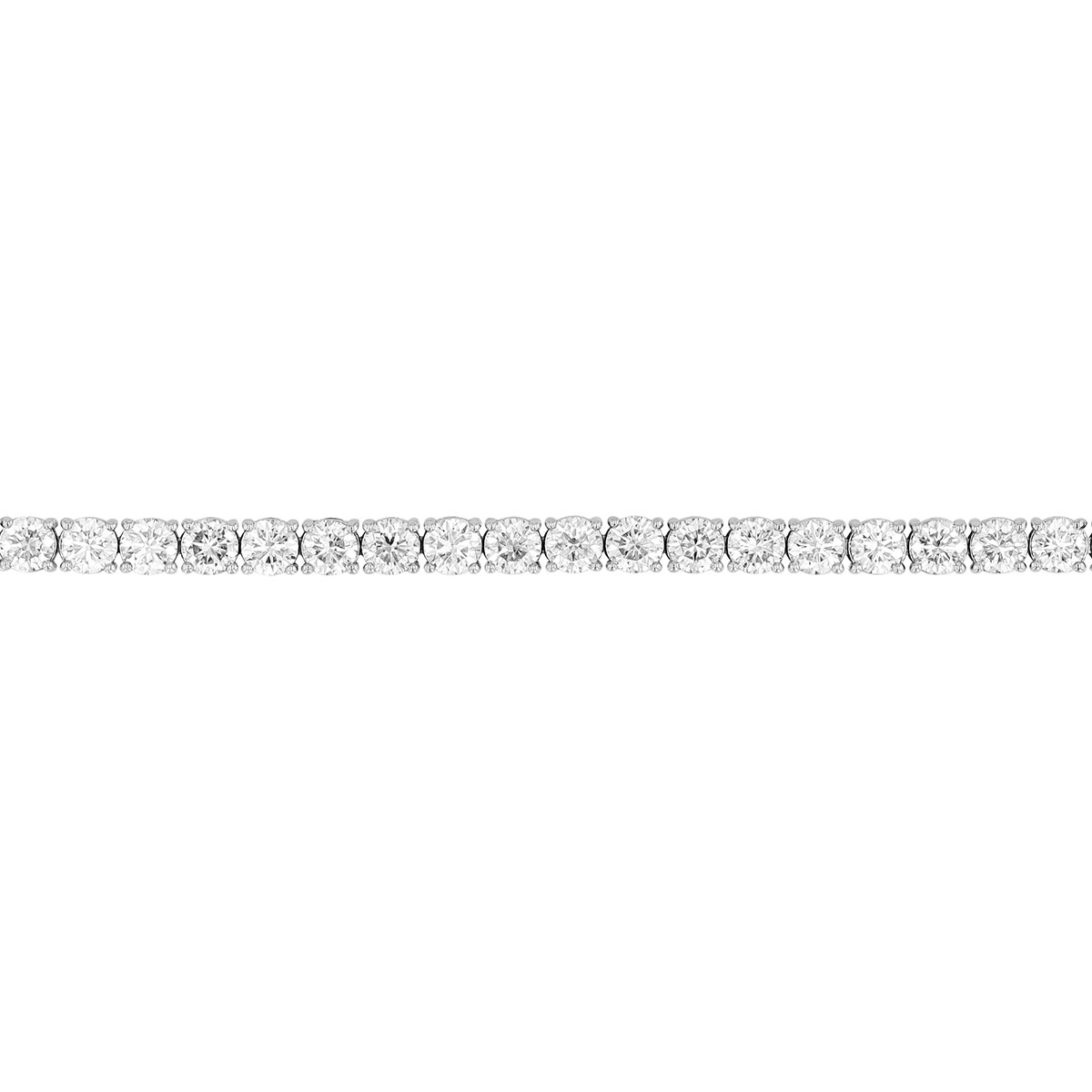 TARA Pearls Round Diamond 4 Prong Tennis Bracelet in White Gold, 7