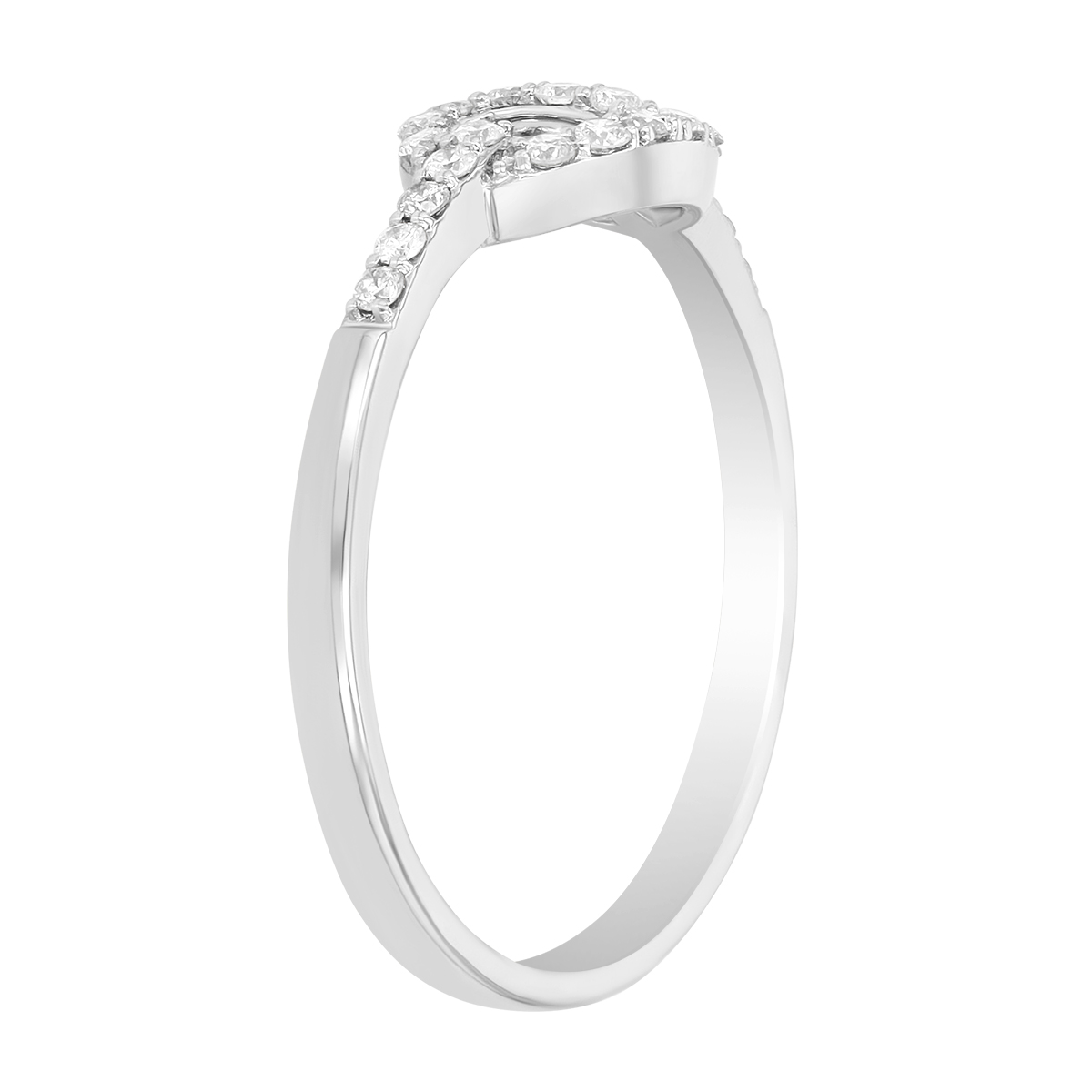 Diamond Pavé Mariner Snigle Link Ring in White Gold