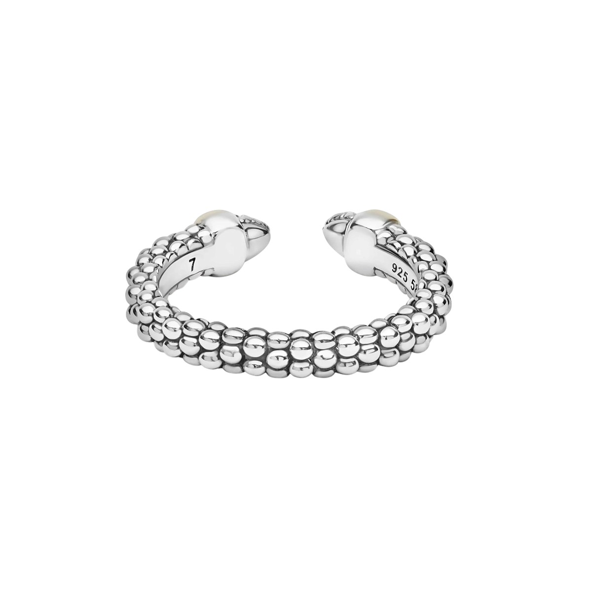 LAGOS Signature Caviar Two-Tone Diamond Mini Versa Stacking Ring, Size 6