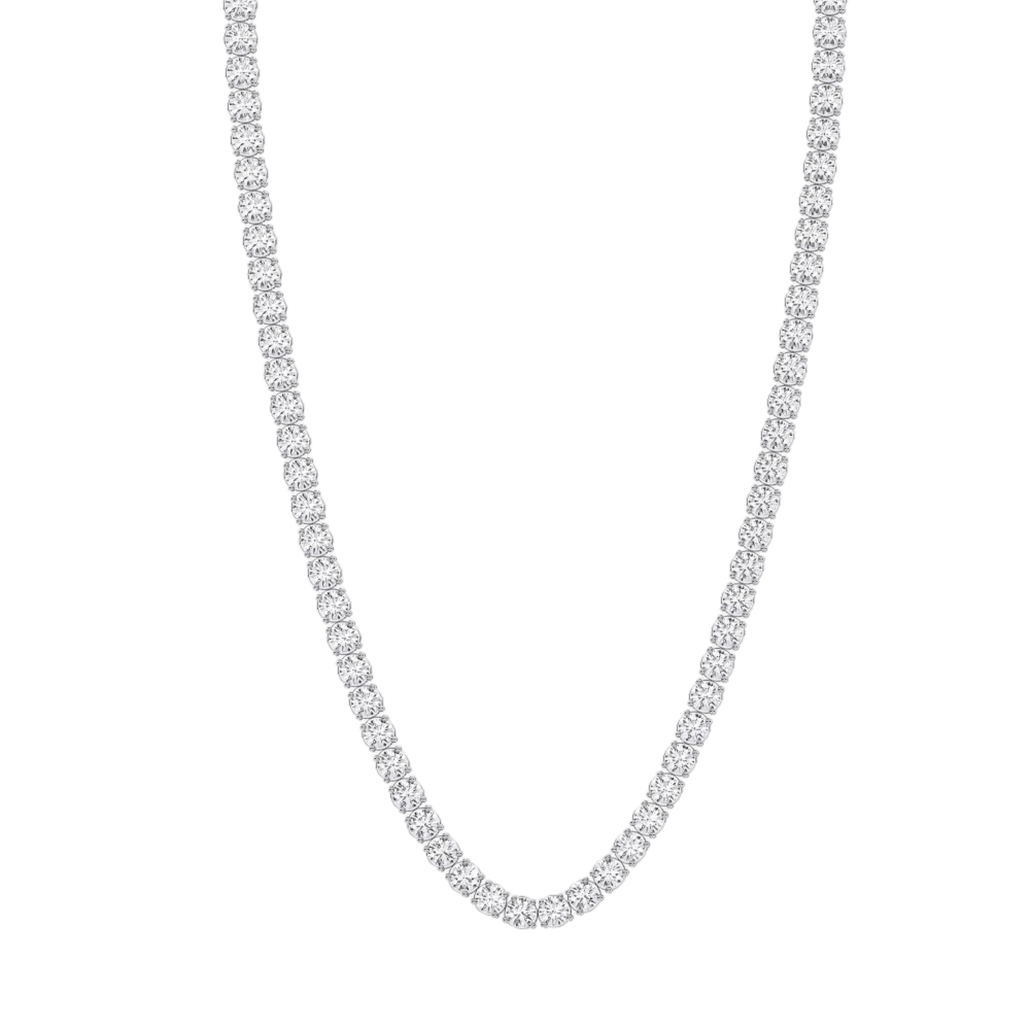 Lab Grown Diamond Tennis Necklace in 14K White Gold, 10 cttw