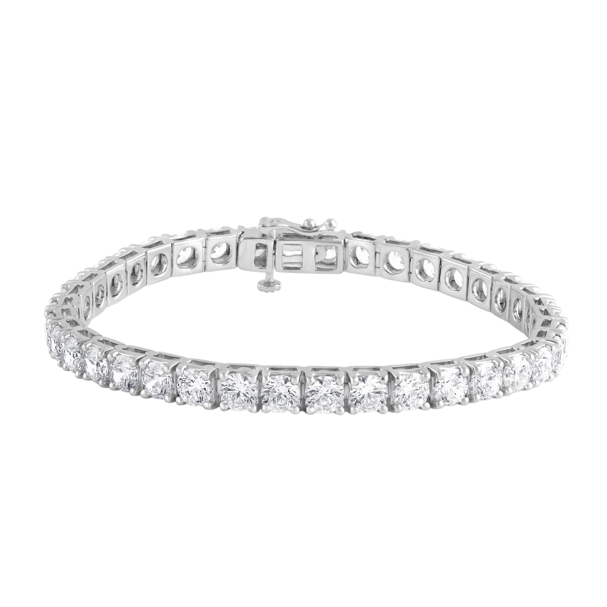 Lab Grown Diamond Tennis Bracelet in 14K White Gold, 14.44 cttw