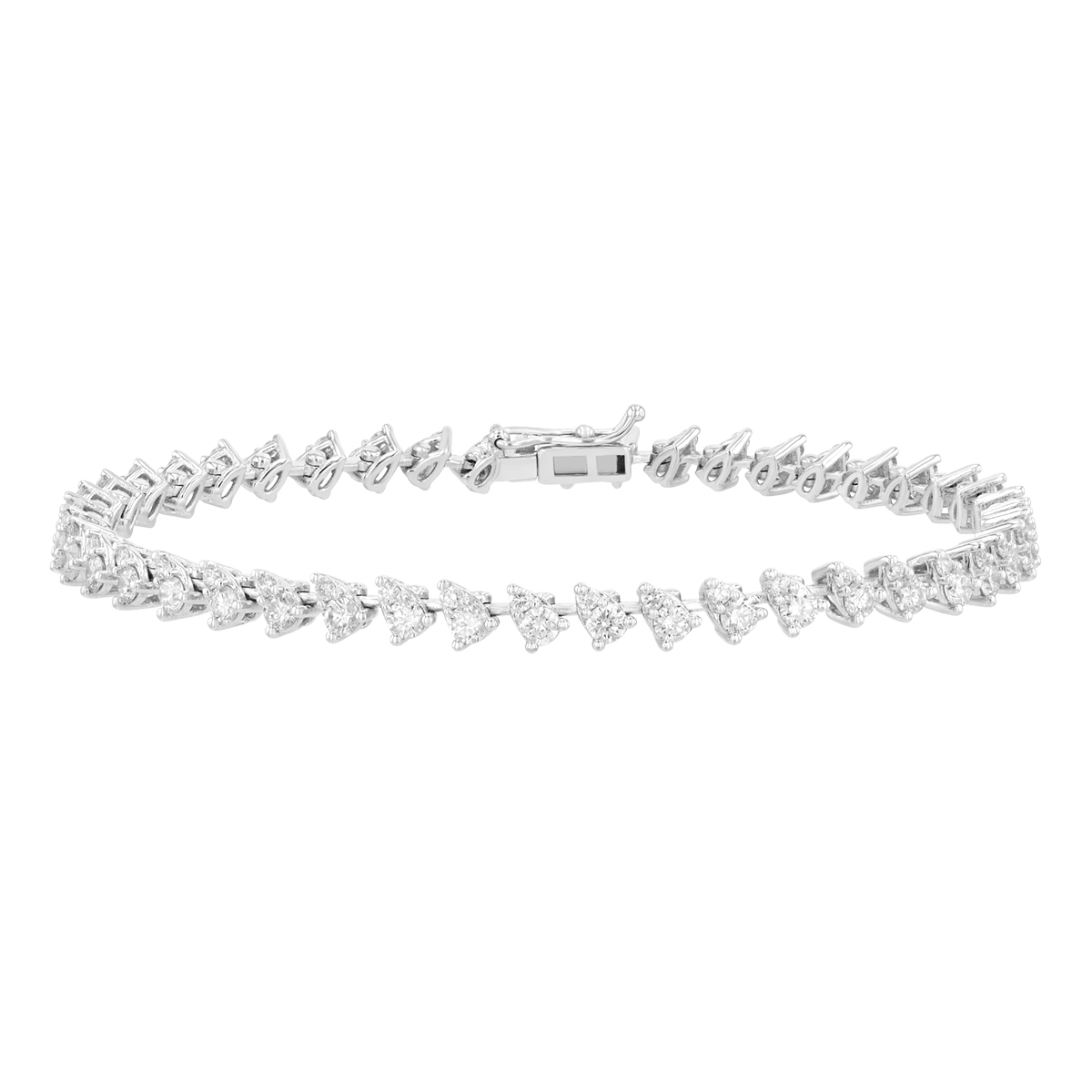 Pear Shape Diamond Tennis Bracelet in White Gold, 3.45 cttw
