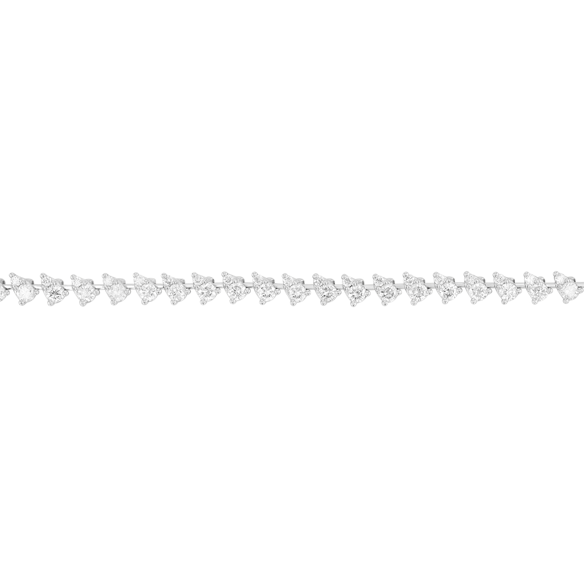Pear Shape Diamond Tennis Bracelet in White Gold, 3.45 cttw