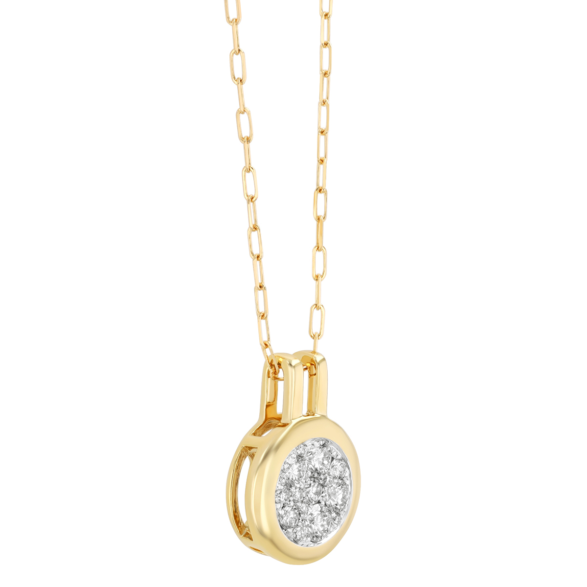 Frederic Sage Diamond Cluster Round Pendant in Yellow Gold, 18