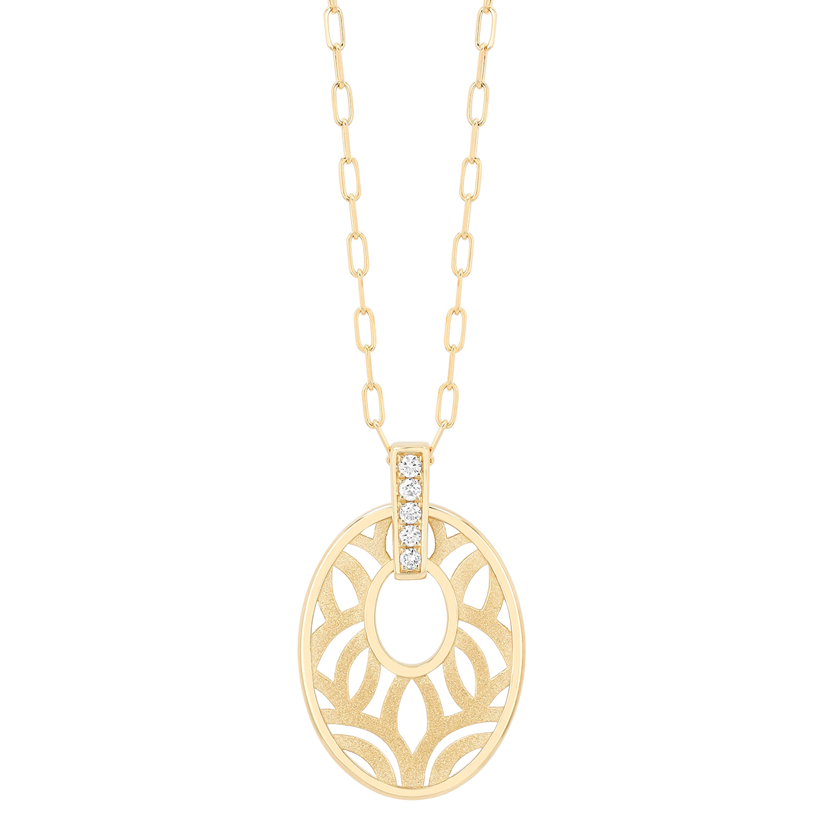 Frederic Sage Bellagio Yellow Gold Oval Pendant with Diamond Bail, 18