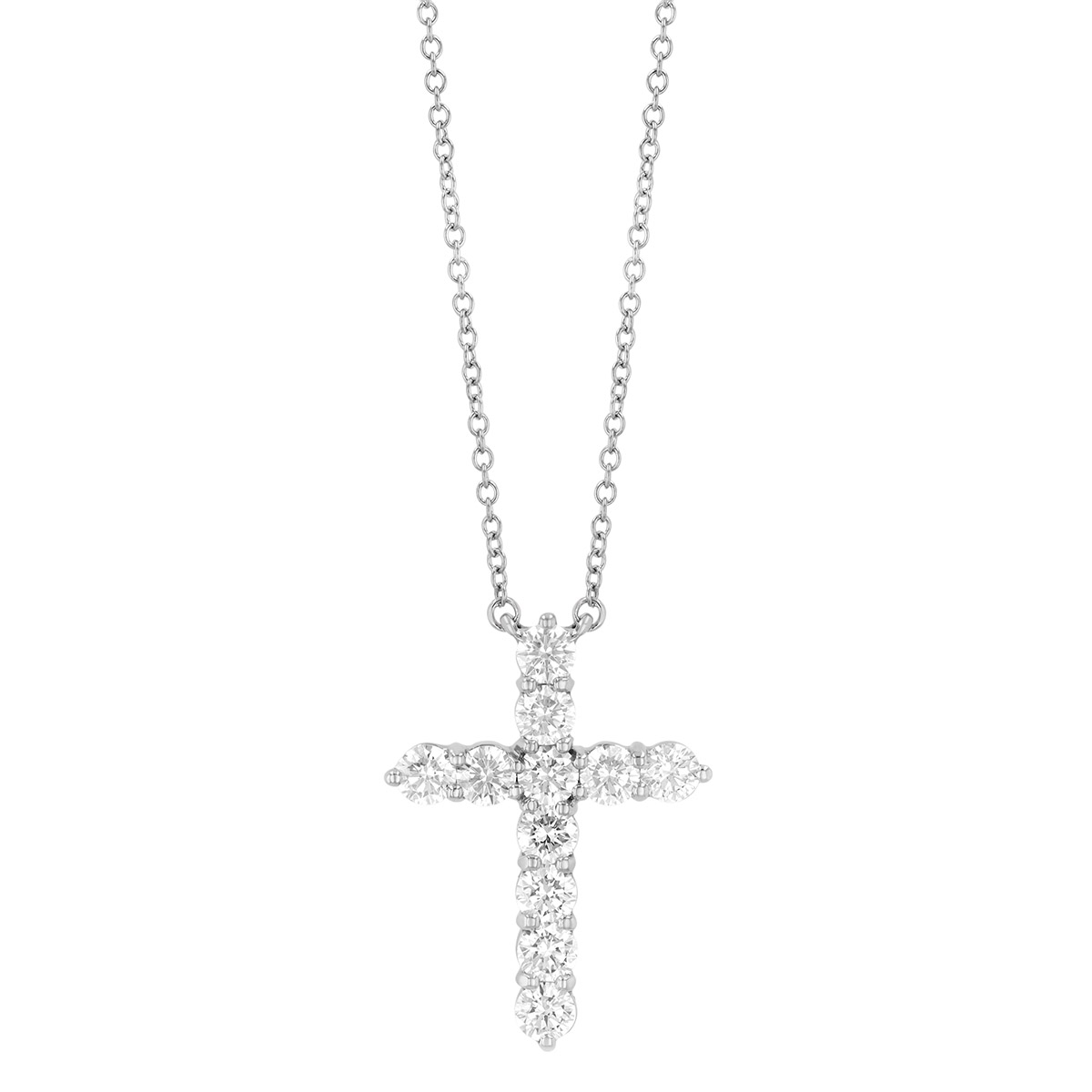 Kwiat Diamond Cross Pendant in Platinum, 16