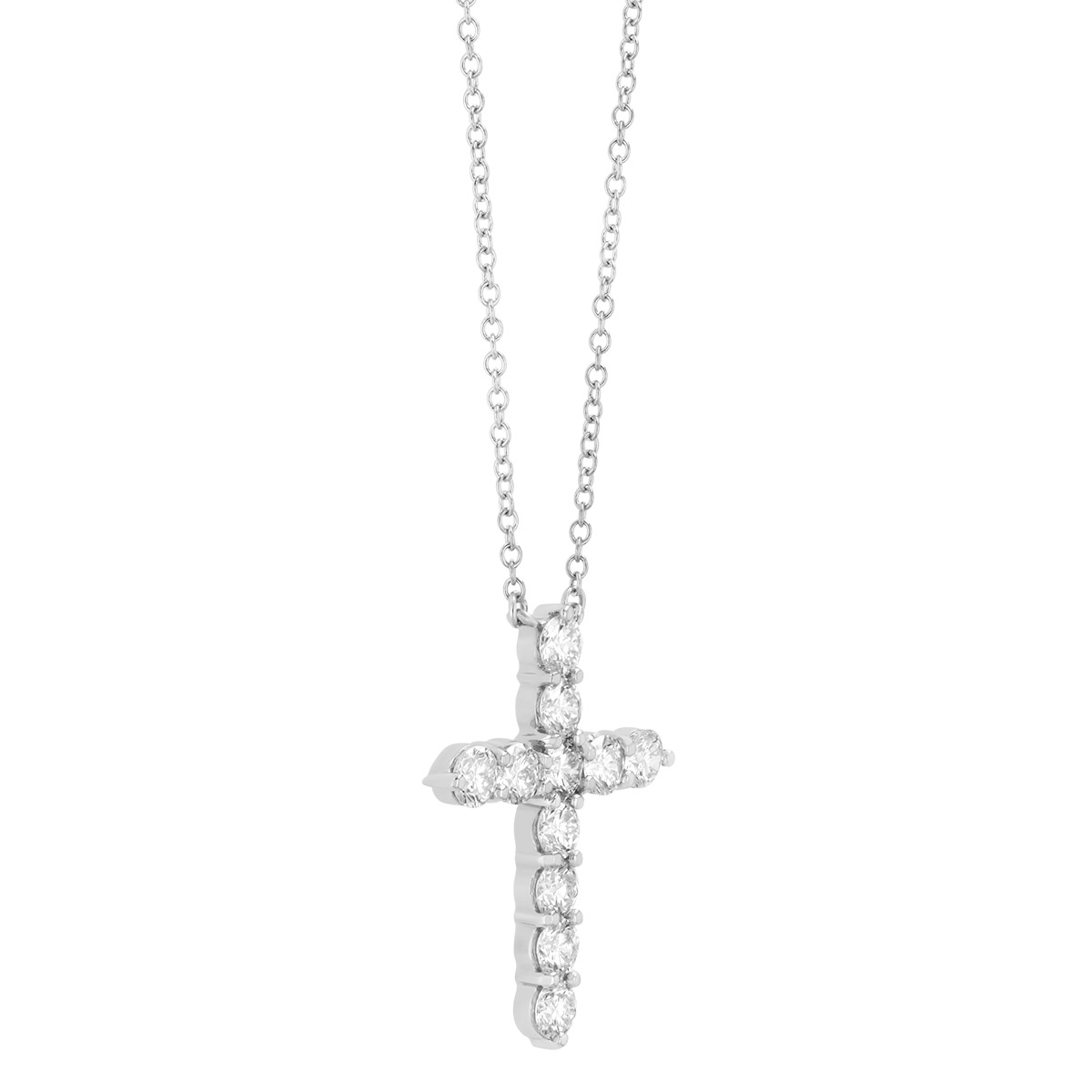Kwiat Diamond Cross Pendant in Platinum, 16