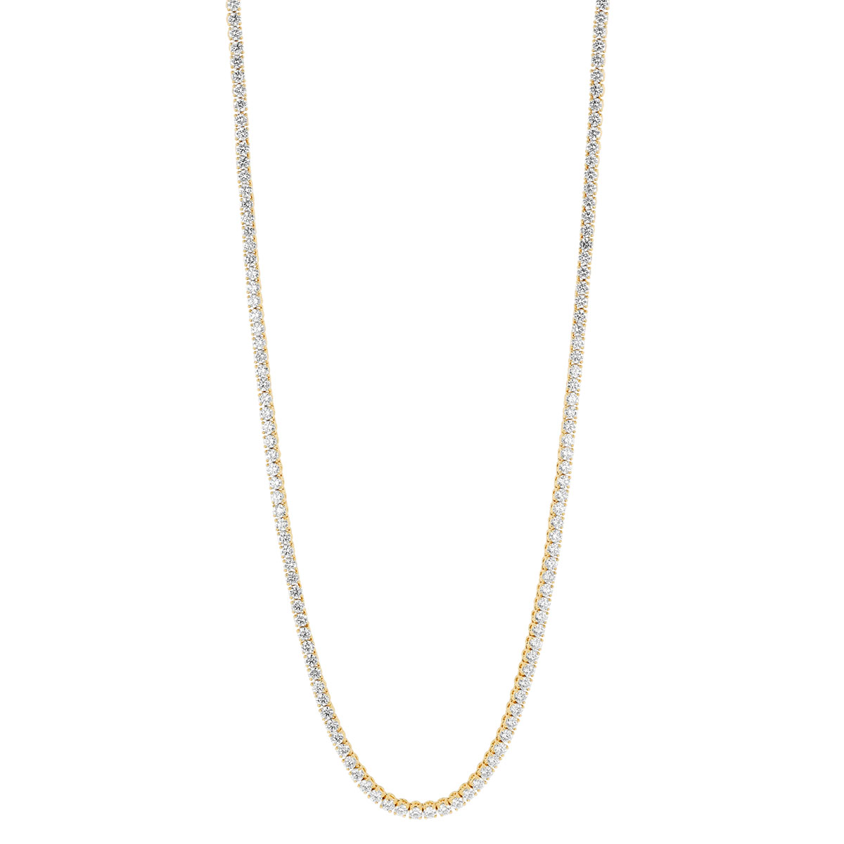 Kwiat Round Diamond Tennis Necklace in Yellow Gold, 16