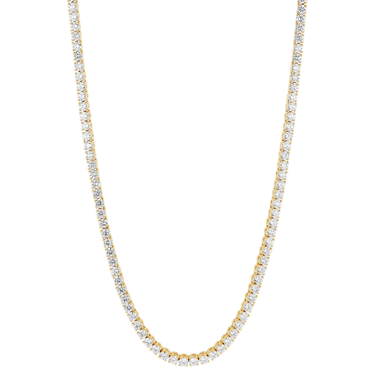 Kwiat Round Diamond Tennis Necklace in Yellow Gold, 16