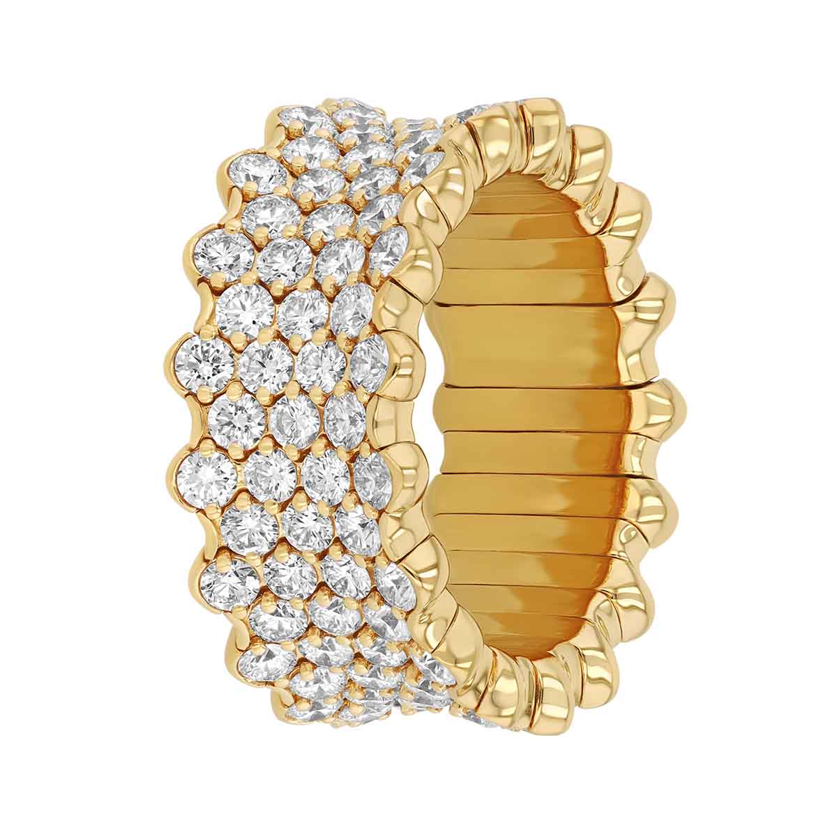 Zydo Collection Diamond Pavé Stretch Ring in Yellow Gold