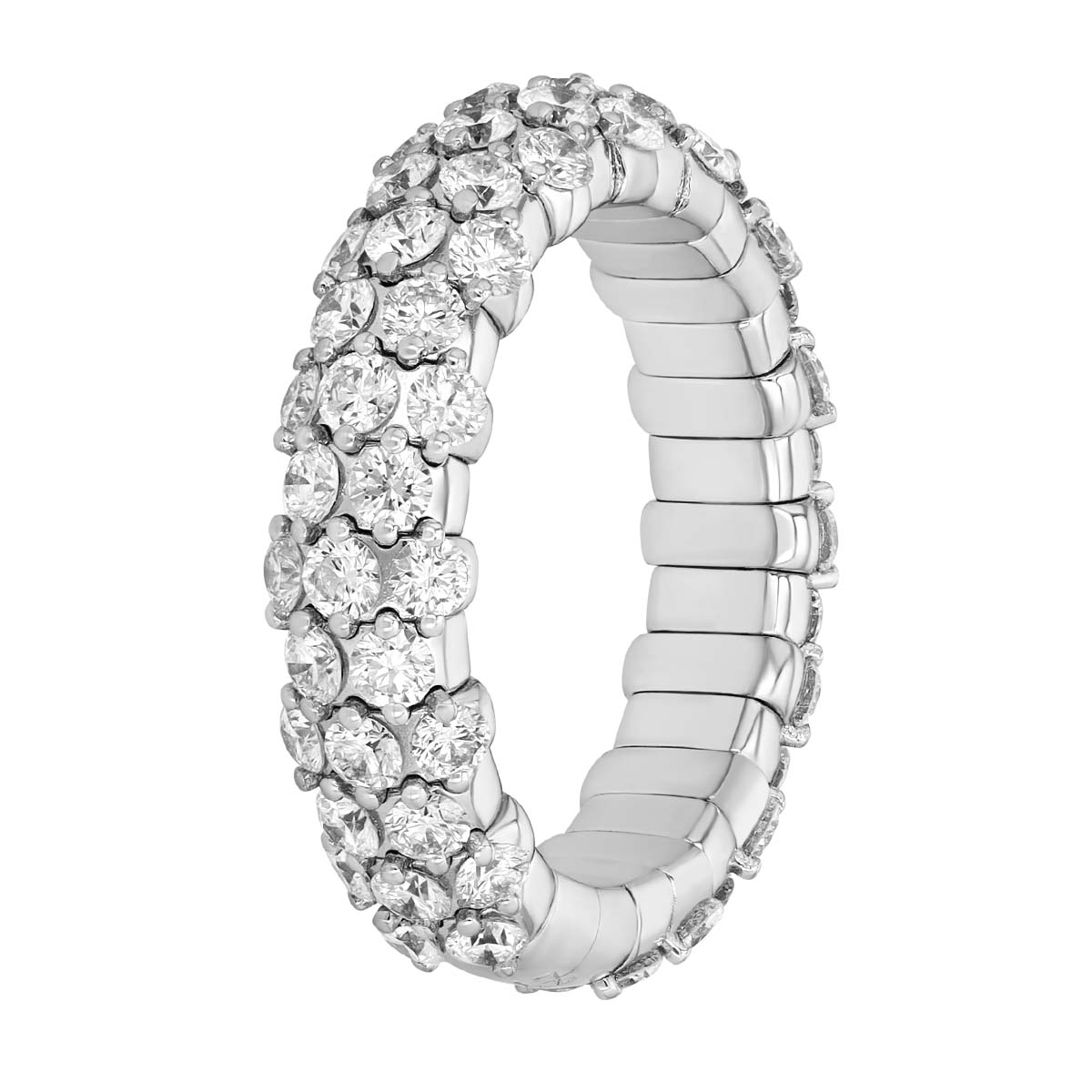 Zydo Collection Diamond Pavé Stretch Ring in White Gold