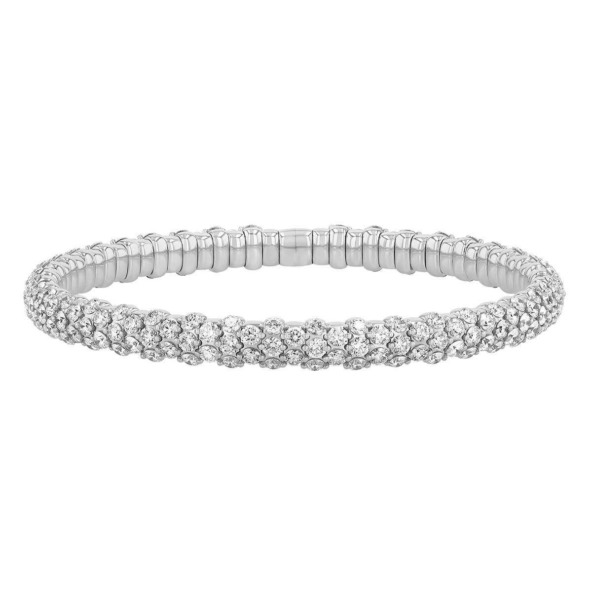 Zydo Collection Diamond Pavé Stretch Bracelet in White Gold, 7.25 cttw