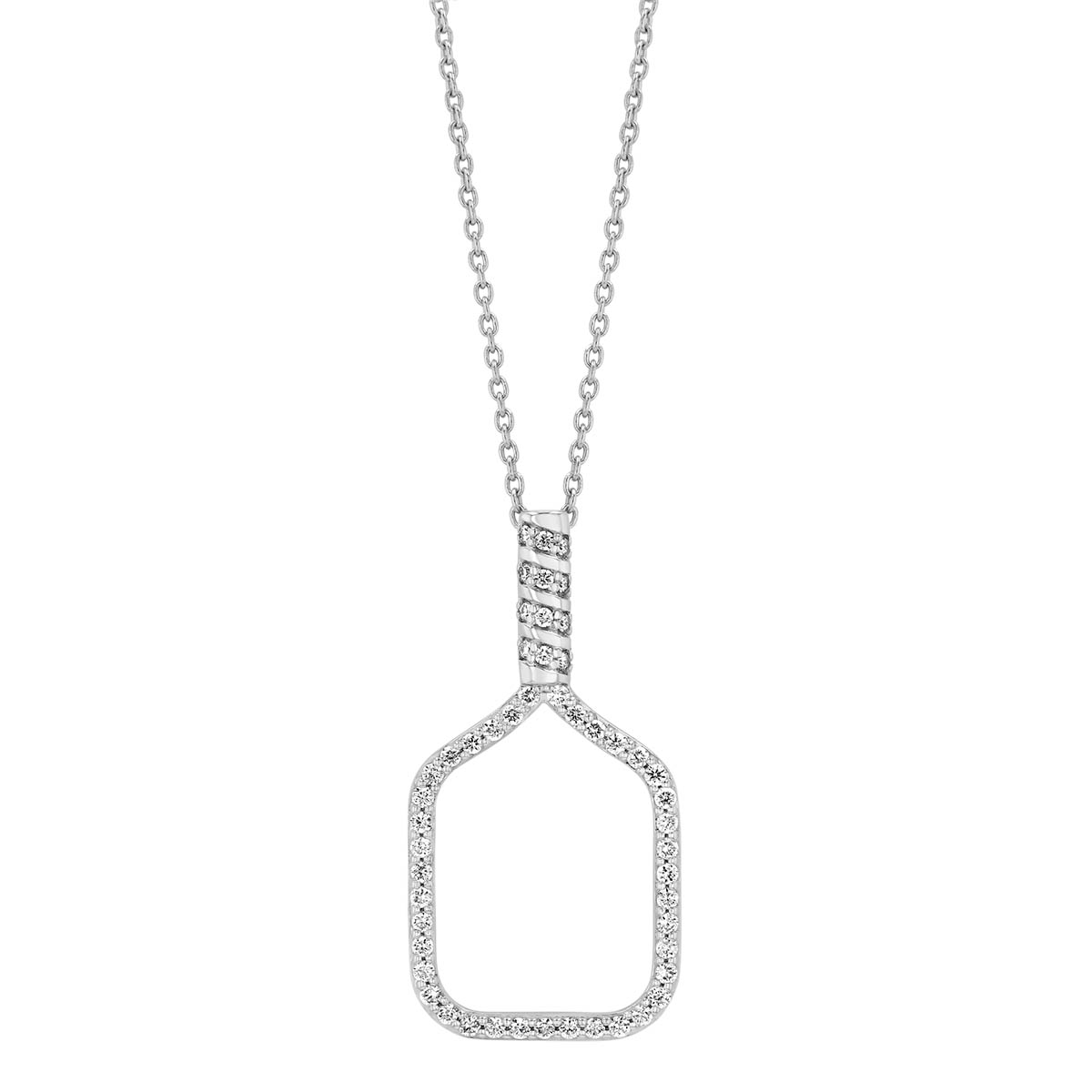 Roberto Coin Tiny Treasures Diamond Pickleball Paddle Pendant in White Gold, 18
