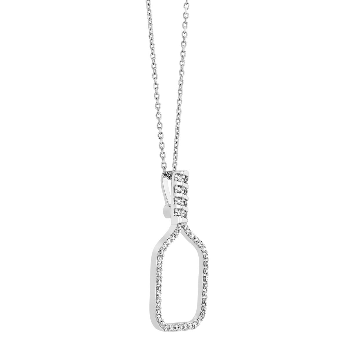 Roberto Coin Tiny Treasures Diamond Pickleball Paddle Pendant in White Gold, 18
