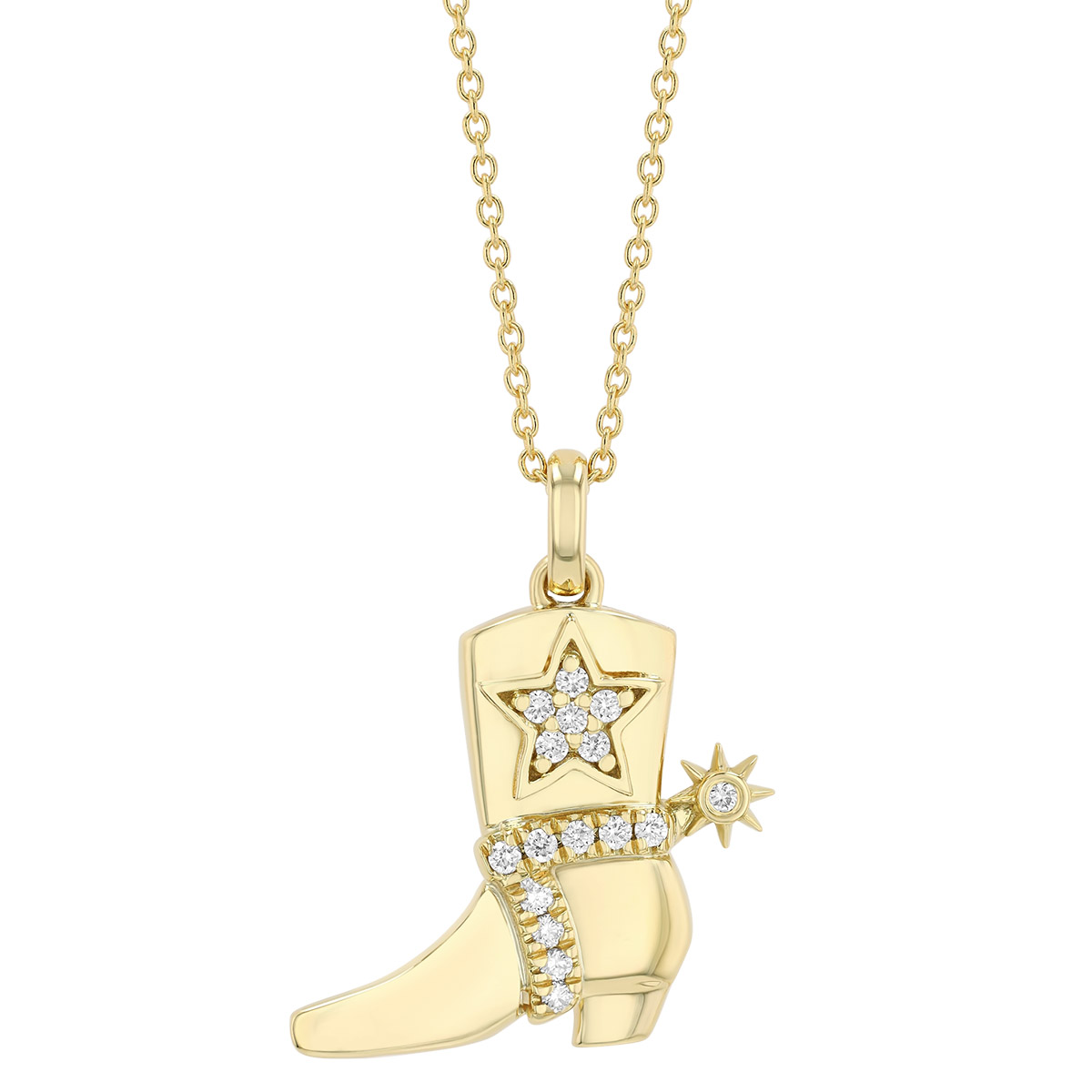 Roberto Coin Tiny Treasures Diamond Boot Pendant in Yellow Gold, 18