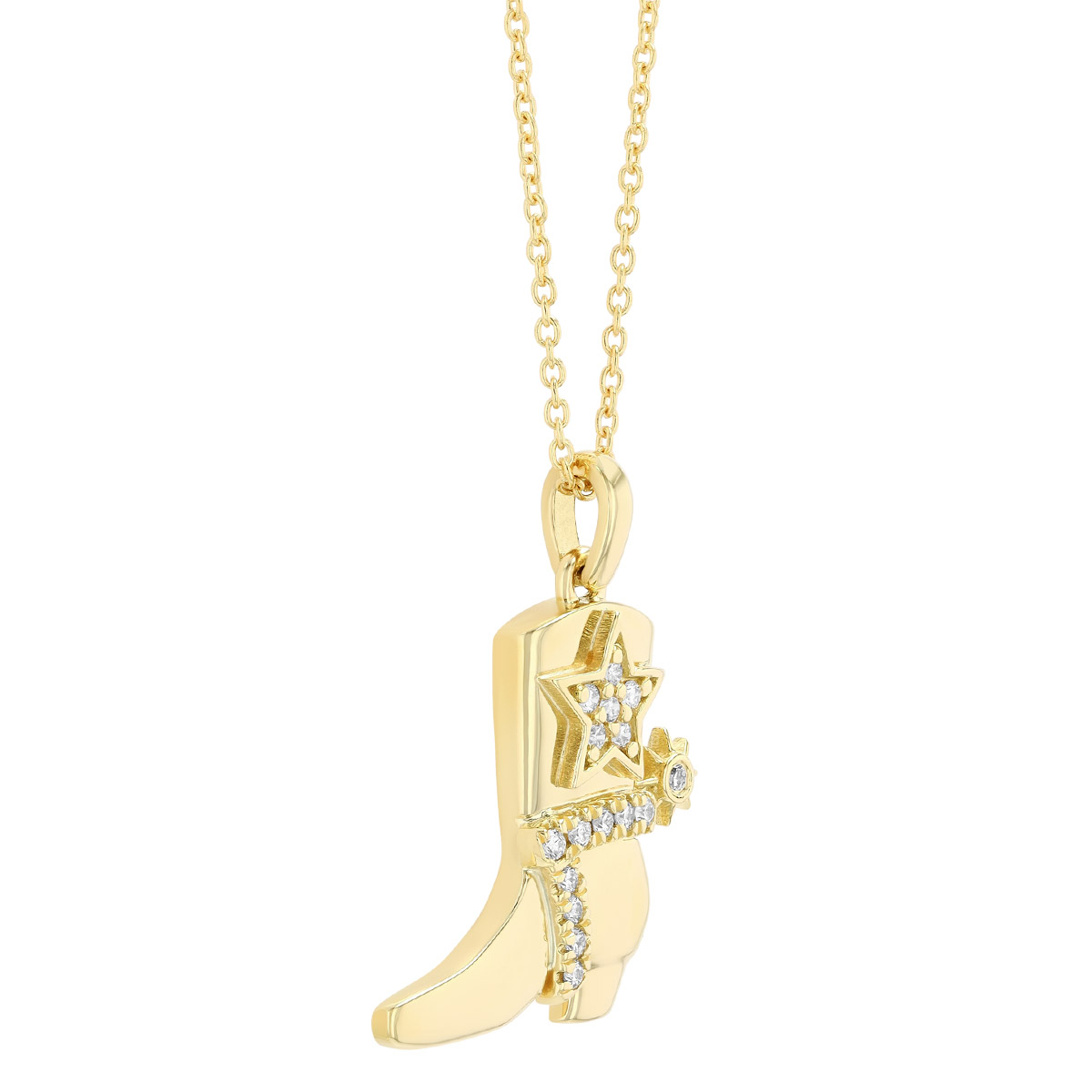 Roberto Coin Tiny Treasures Diamond Boot Pendant in Yellow Gold, 18