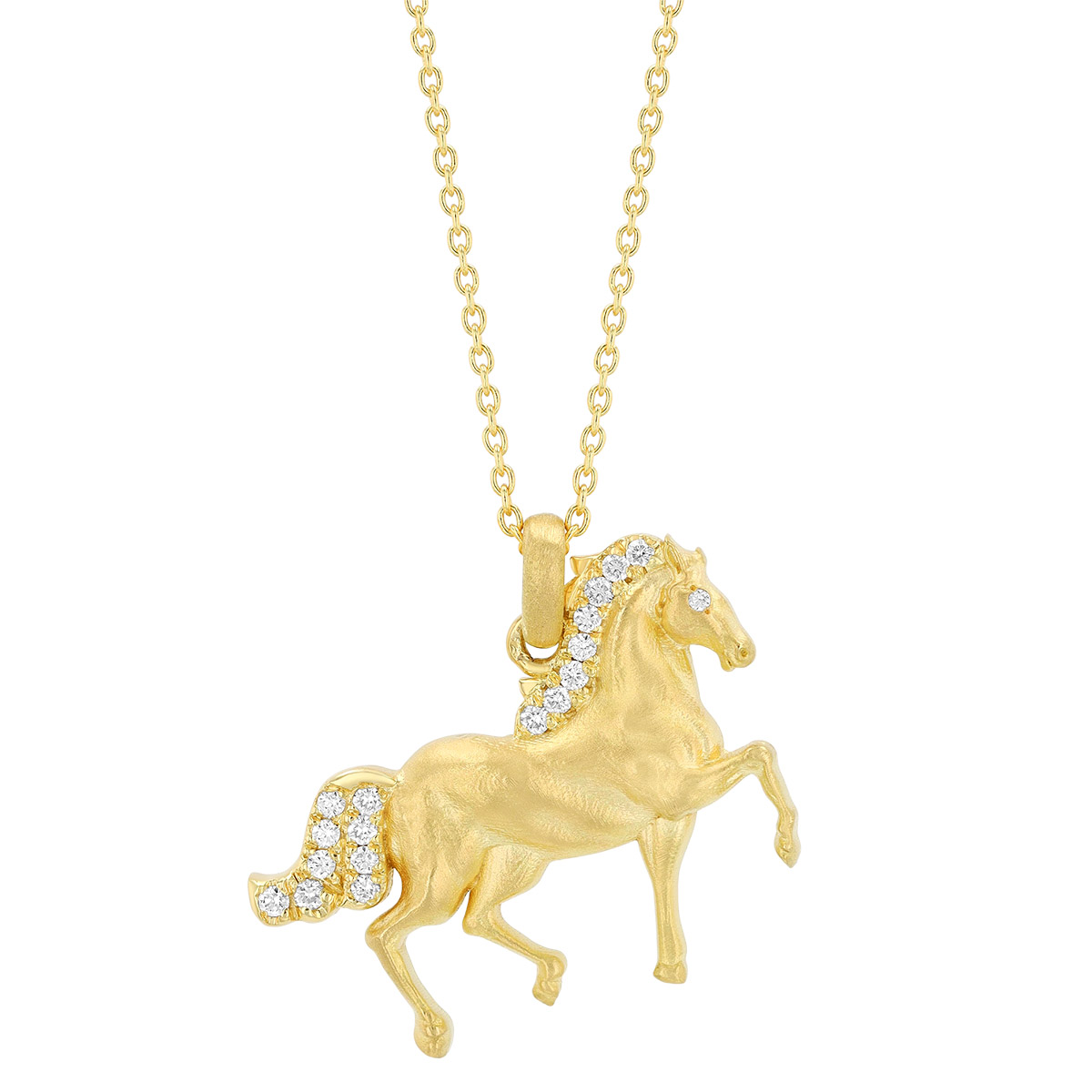 Roberto Coin Tiny Treasures Diamond Horse Pendant in Yellow Gold, 18