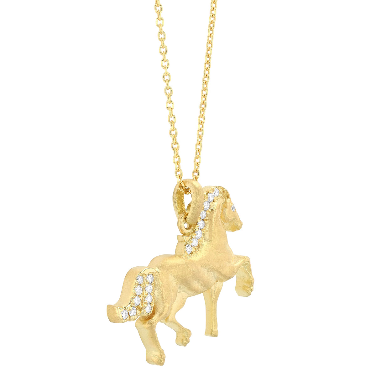 Roberto Coin Tiny Treasures Diamond Horse Pendant in Yellow Gold, 18