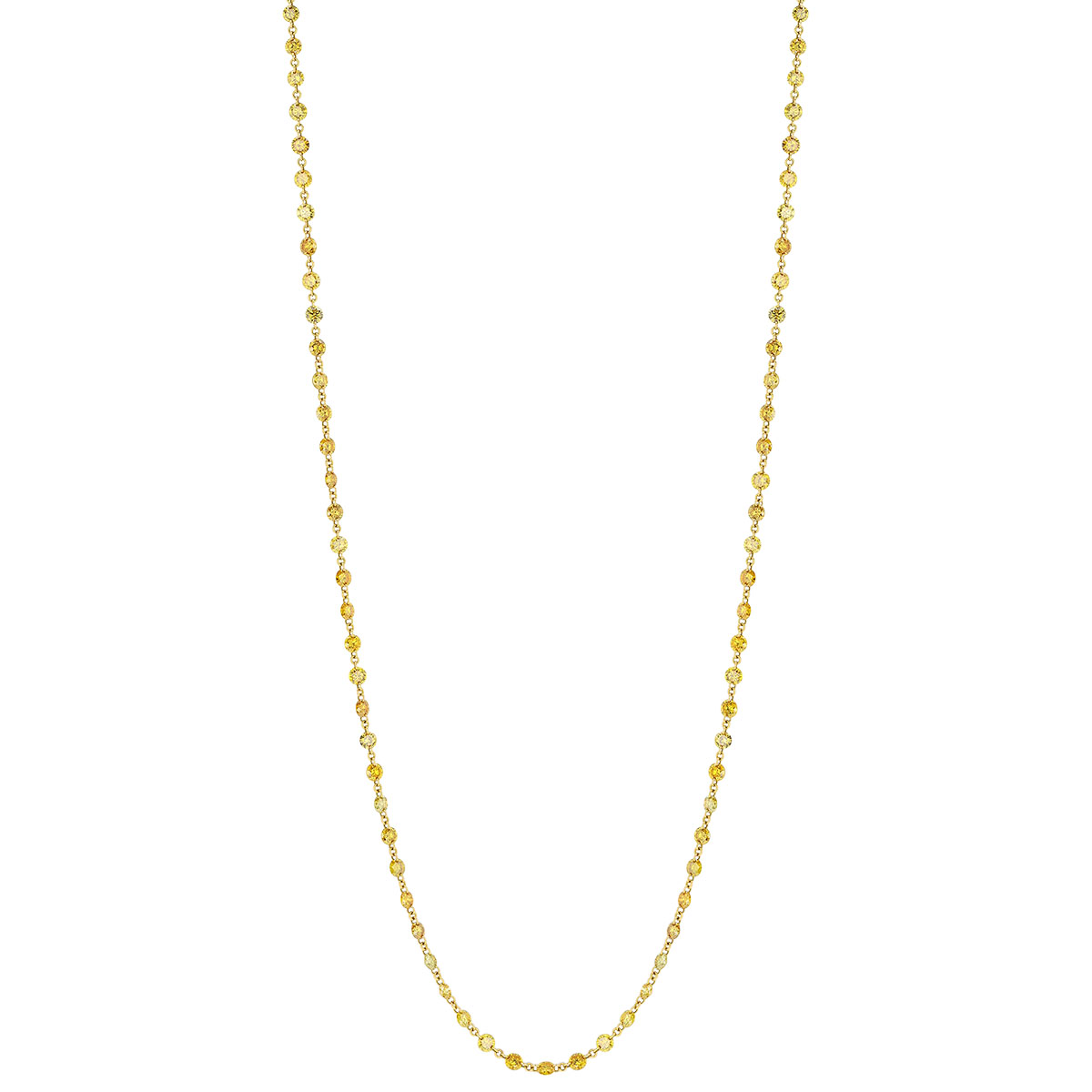 TARA Pearls Fancy Yellow Diamond Station Necklace in Yellow Gold, 26
