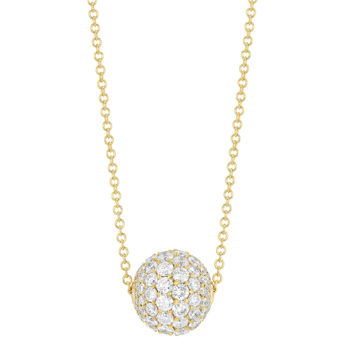 TARA Pearls Diamond Pavé Ball Pendant in Yellow Gold, 18