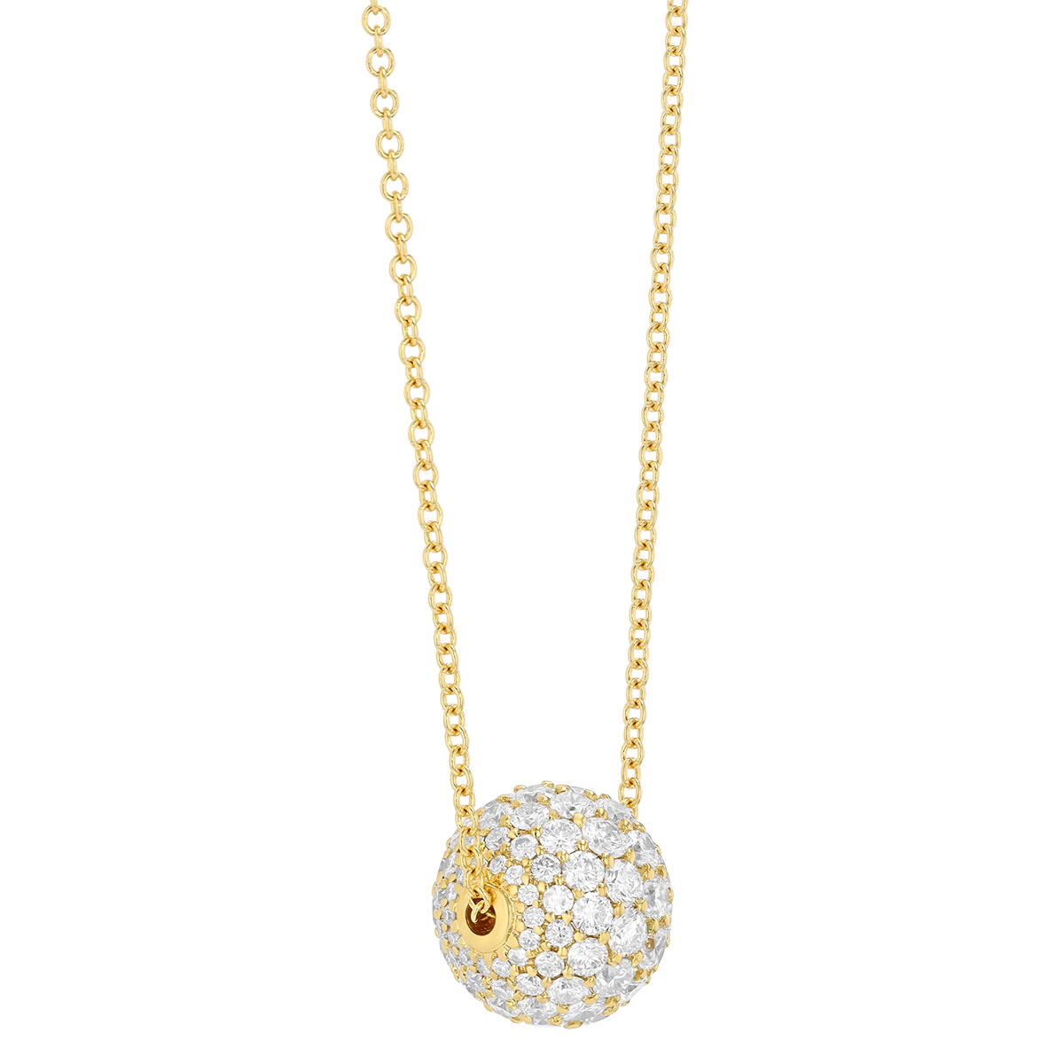 TARA Pearls Diamond Pavé Ball Pendant in Yellow Gold, 18